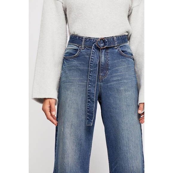 Free People Ringer Wide Leg Denim Trouser - Picture 3 of 8